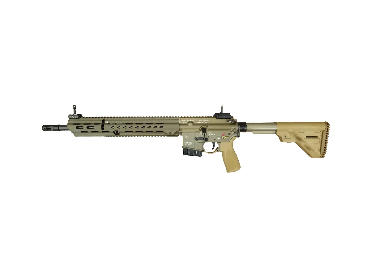 HK MR223 A3 16,5", kal. .223Rem., long Slim-Line HKey Handguard GREEN BROWN